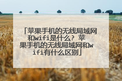 苹果手机的无线局域网和wifi是什么? 苹果手机的无线局域网和wifi有什么区别