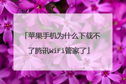 苹果手机为什么下载不了腾讯WiFi管家了