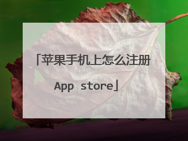 苹果手机上怎么注册App store