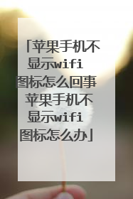 苹果手机不显示wifi图标怎么回事 苹果手机不显示wifi图标怎么办