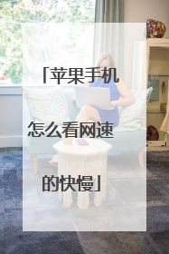 苹果手机怎么看网速的快慢