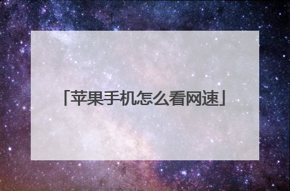 苹果手机怎么看网速