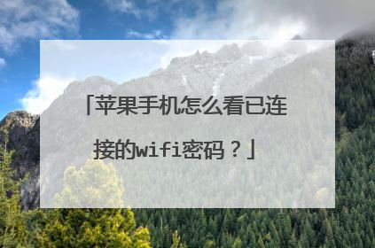 苹果手机怎么看已连接的wifi密码?