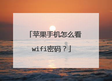 苹果手机怎么看wifi密码?