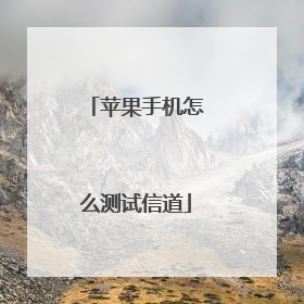 苹果手机怎么测试信道
