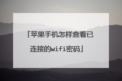 苹果手机怎样查看已连接的wifi密码