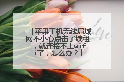 苹果手机无线局域网不小心点击了续租,就连接不上wifi了,怎么办?