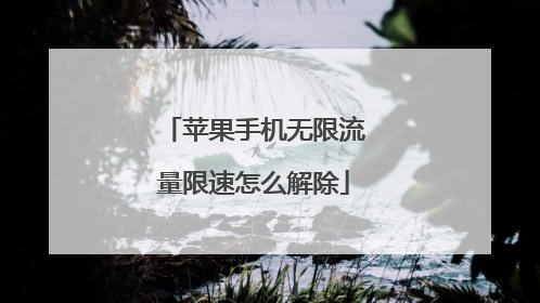 苹果手机无限流量限速怎么解除