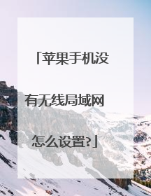 苹果手机没有无线局域网怎么设置?