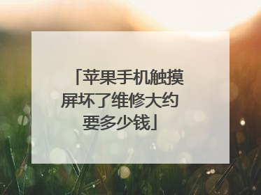 苹果手机触摸屏坏了维修大约要多少钱