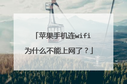 苹果手机连wifi为什么不能上网了？
