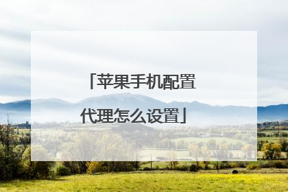 苹果手机配置代理怎么设置