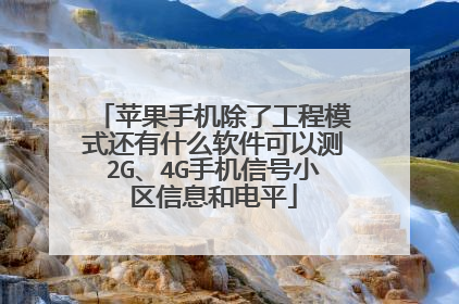 苹果手机除了工程模式还有什么软件可以测2G、4G手机信号小区信息和电平
