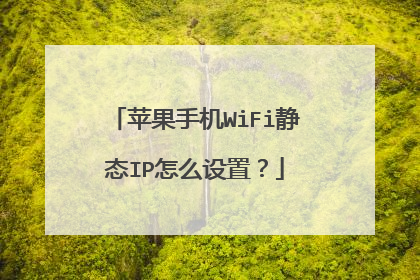 苹果手机WiFi静态IP怎么设置?