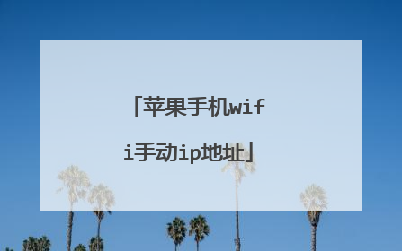 苹果手机wifi手动ip地址