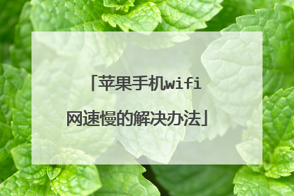 苹果手机wifi网速慢的解决办法