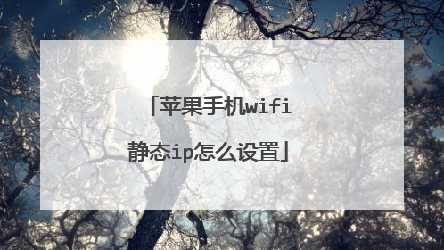 苹果手机wifi静态ip怎么设置