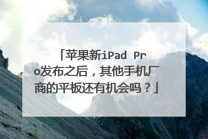 苹果新iPad Pro发布之后,其他手机厂商的平板还有机会吗?