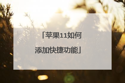 苹果11如何添加快捷功能