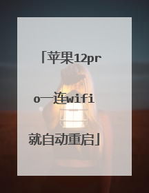 苹果12pro一连wifi就自动重启