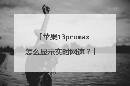 苹果13promax怎么显示实时网速？