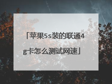 苹果5s装的联通4g卡怎么测试网速