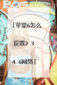 苹果6怎么设置2 3 4 G网络