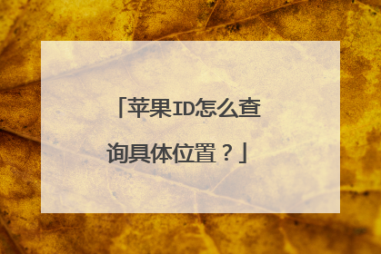 苹果ID怎么查询具体位置？