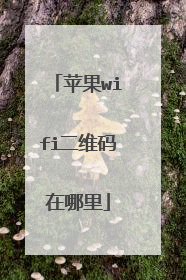 苹果wifi二维码在哪里