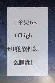 苹果testflight里的软件怎么删除