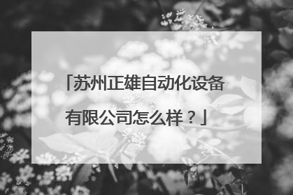苏州正雄自动化设备有限公司怎么样？