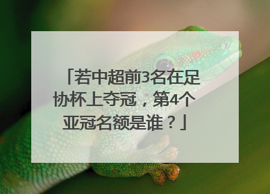 若中超前3名在足协杯上夺冠，第4个亚冠名额是谁？