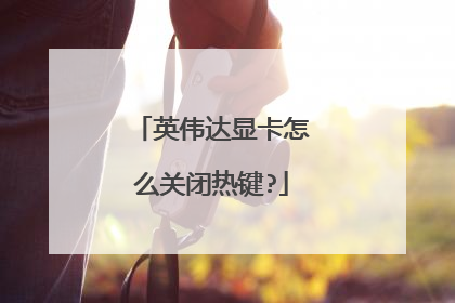 英伟达显卡怎么关闭热键?