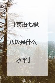 英语七级八级是什么水平