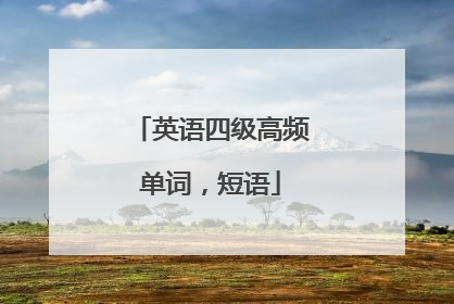 英语四级高频单词，短语