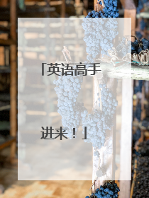 英语高手进来！