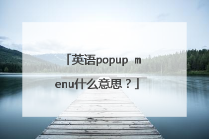 英语popup menu什么意思?