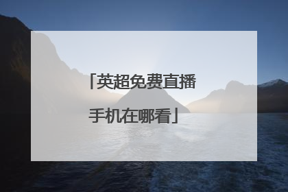 英超免费直播手机在哪看