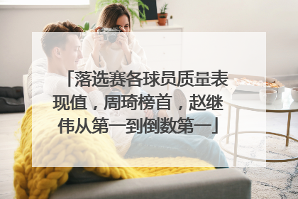 落选赛各球员质量表现值，周琦榜首，赵继伟从第一到倒数第一