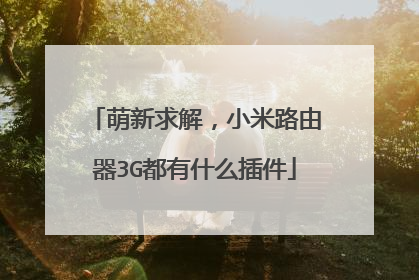 萌新求解,小米路由器3G都有什么插件