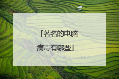 著名的电脑病毒有哪些