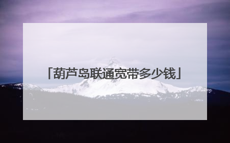 葫芦岛联通宽带多少钱