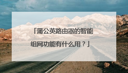 蒲公英路由器的智能组网功能有什么用?