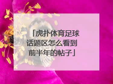 虎扑体育足球话题区怎么看到前半年的帖子