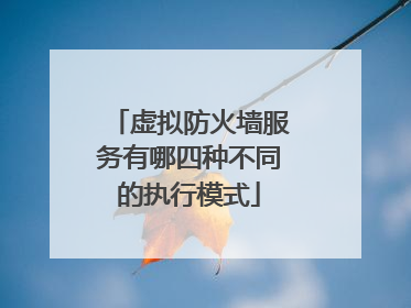 虚拟防火墙服务有哪四种不同的执行模式