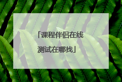 课程伴侣在线测试在哪找