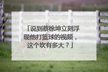 说到蔡徐坤立刻浮现他打篮球的视频,这个坎有多大?