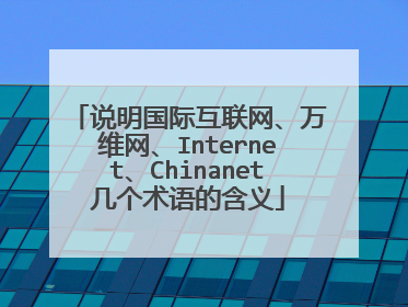 说明国际互联网、万维网、Internet、Chinanet几个术语的含义