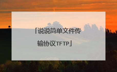 说说简单文件传输协议TFTP