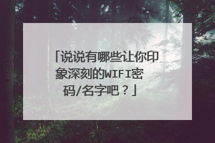 说说有哪些让你印象深刻的WIFI密码/名字吧?
